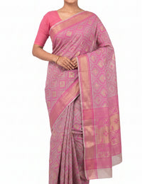 Pradip Fabrics Applique Handloom Cotton Silk Saree
