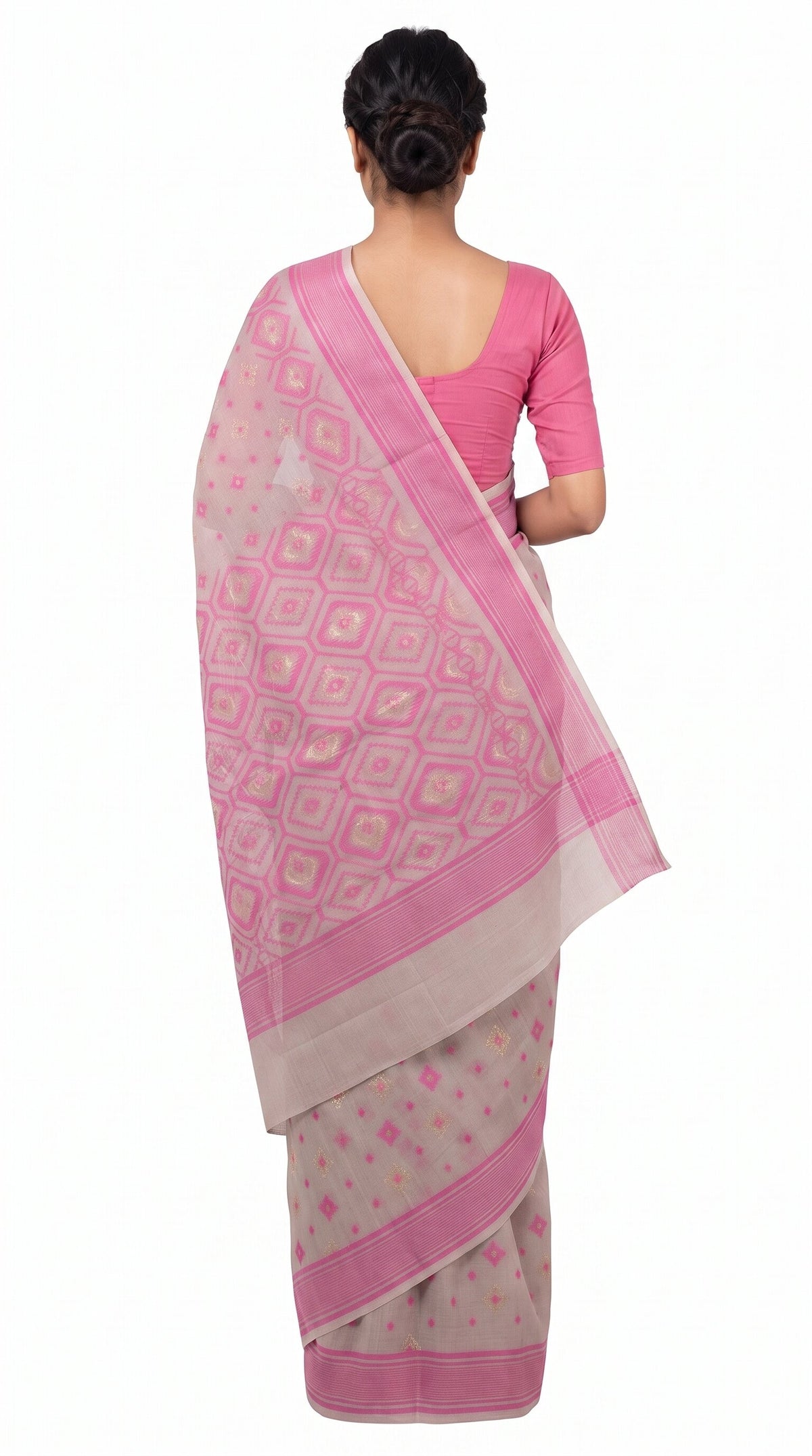 Pradip Fabrics Applique Handloom Cotton Silk Saree