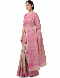 Pradip Fabrics Applique Handloom Cotton Silk Saree