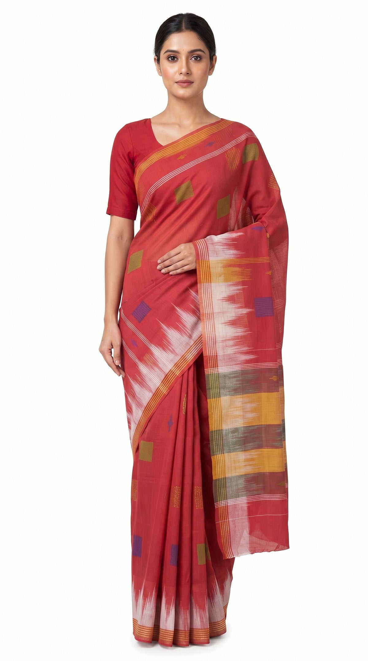 Pradip Fabrics Woman's Tant Cotton Jute Saree 