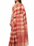 Pradip Fabrics Checkered Tant Pure Cotton Saree