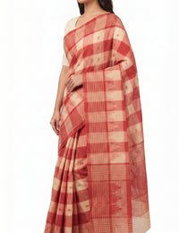 Pradip Fabrics Checkered Tant Pure Cotton Saree