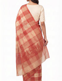Pradip Fabrics Checkered Tant Pure Cotton Saree