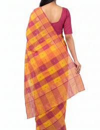 Pradip Fabrics Checkered Tant Pure Cotton Saree