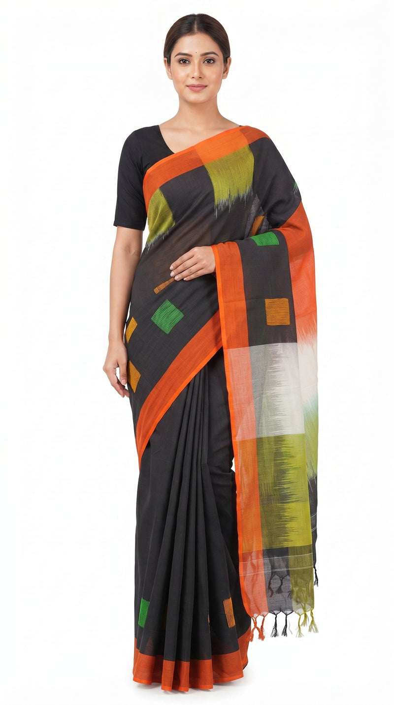 Pradip Fabrics Woman's Tant Cotton Jute Saree