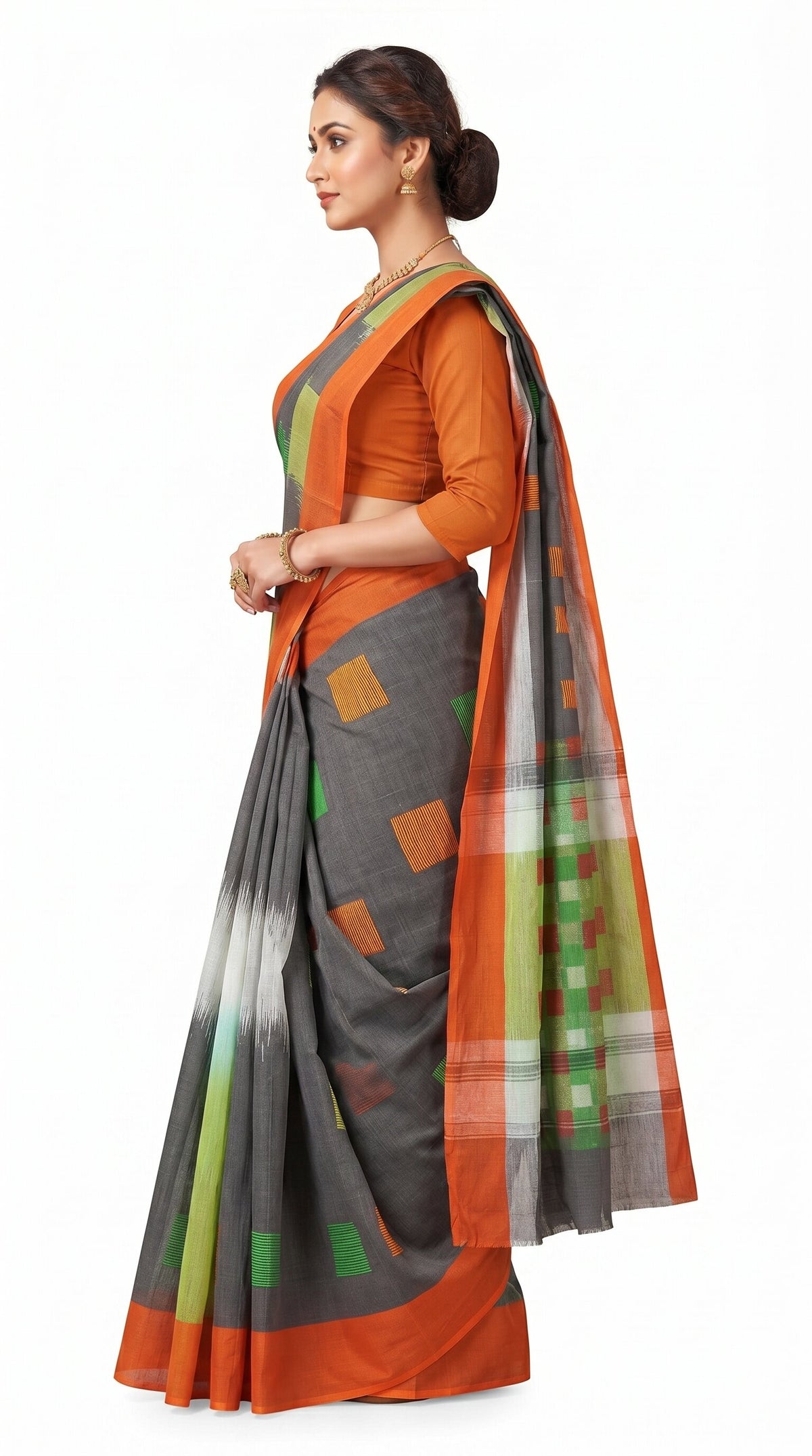 Pradip Fabrics Woman's Tant Cotton Jute Saree 