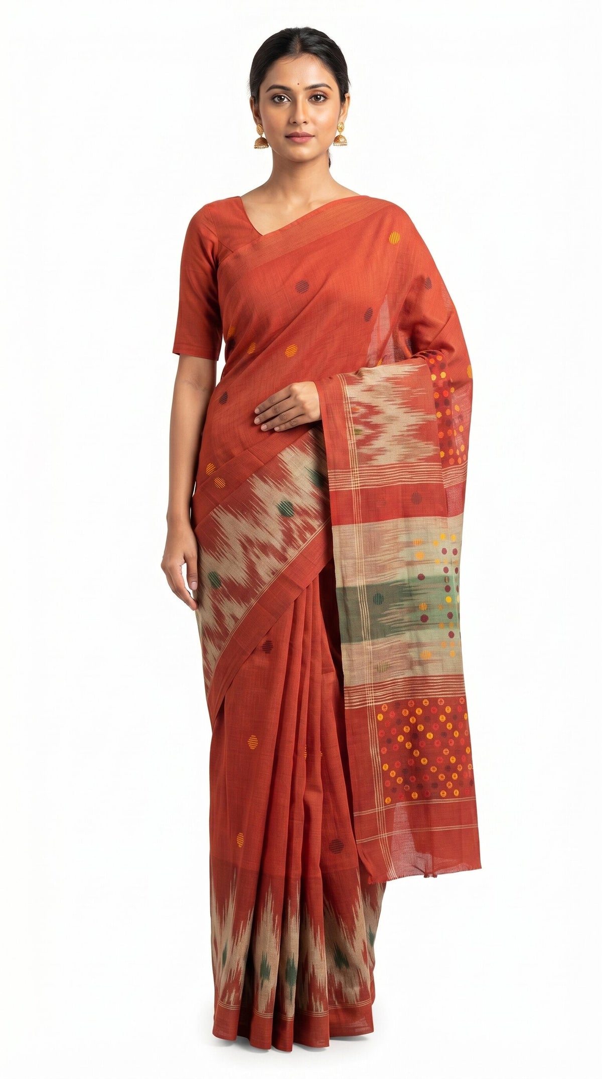 Pradip Fabrics Woman's Tant Cotton Linen Saree