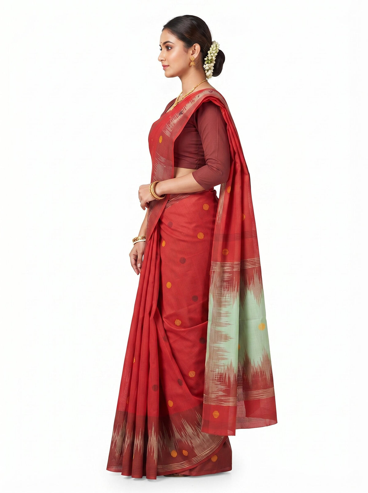 Pradip Fabrics Woman's Tant Cotton Linen Saree
