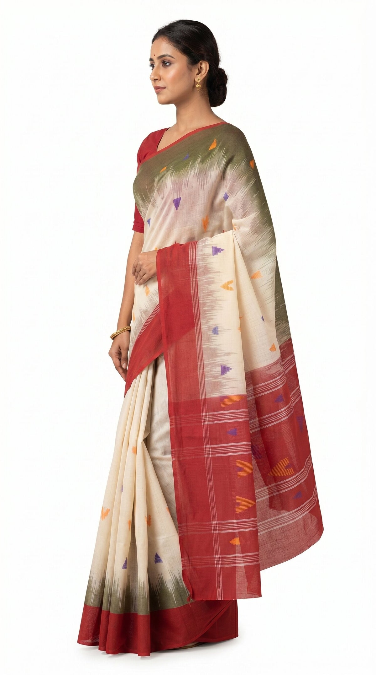 Pradip Fabrics Woman's Tant Cotton Linen Saree