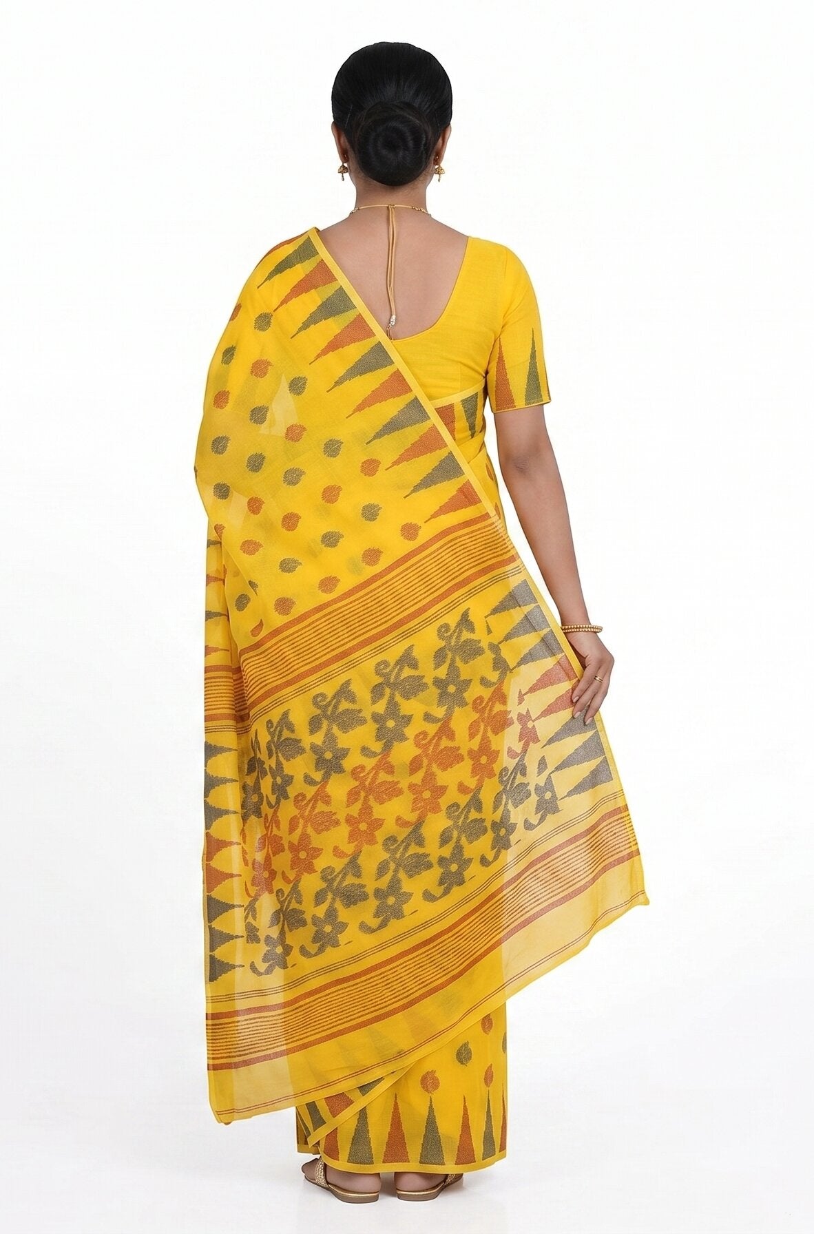 Pradip Fabrics Women's Floral Print Cotton Blend Tant Saree