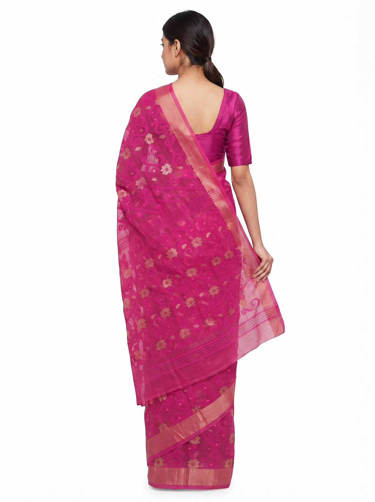 Pradip Fabrics Applique Handloom Pure Cotton Saree