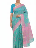 Pradip Fabrics Applique Handloom Cotton Silk Saree
