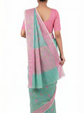 Pradip Fabrics Applique Handloom Cotton Silk Saree