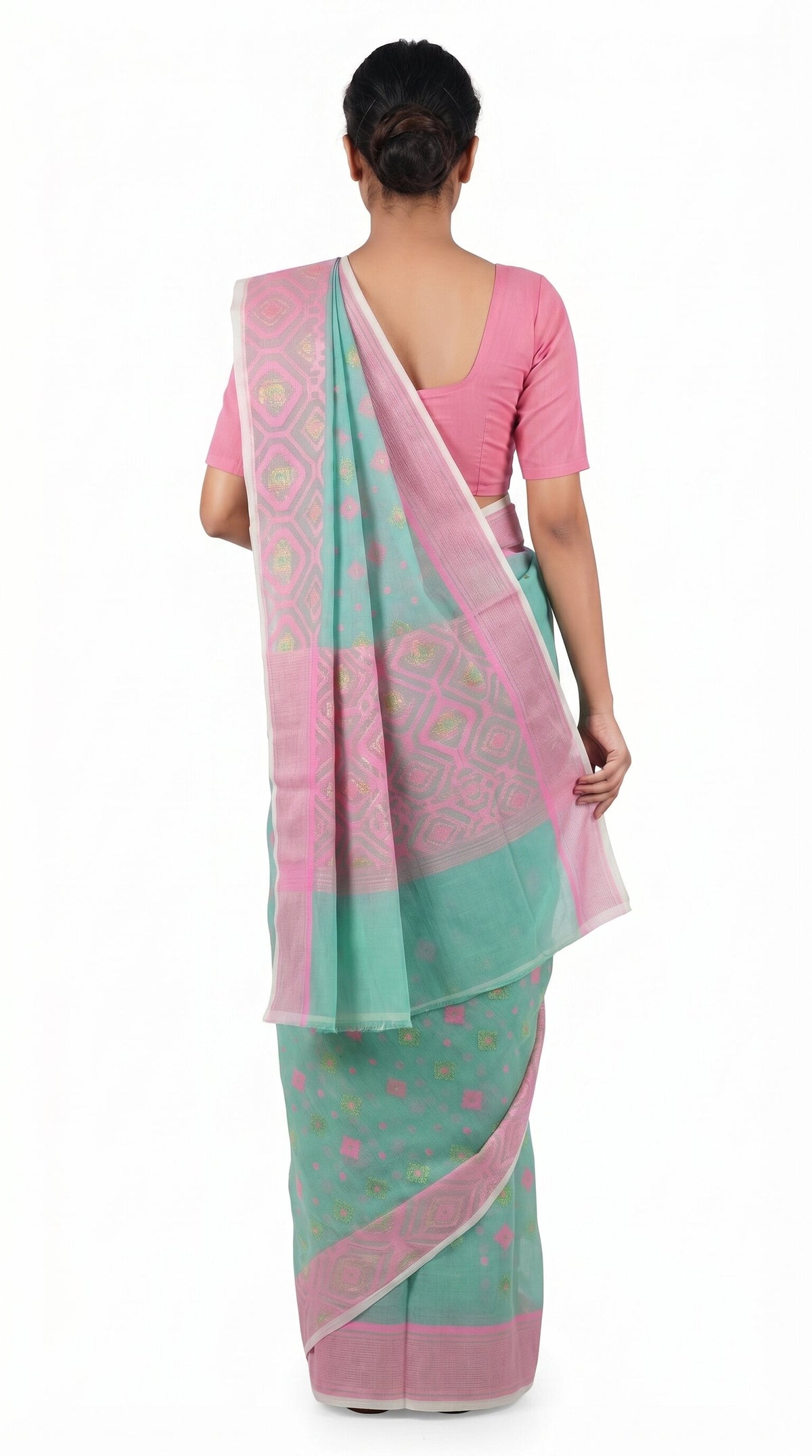 Pradip Fabrics Applique Handloom Cotton Silk Saree