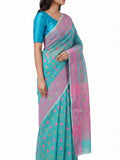 Pradip Fabrics Applique Handloom Cotton Silk Saree