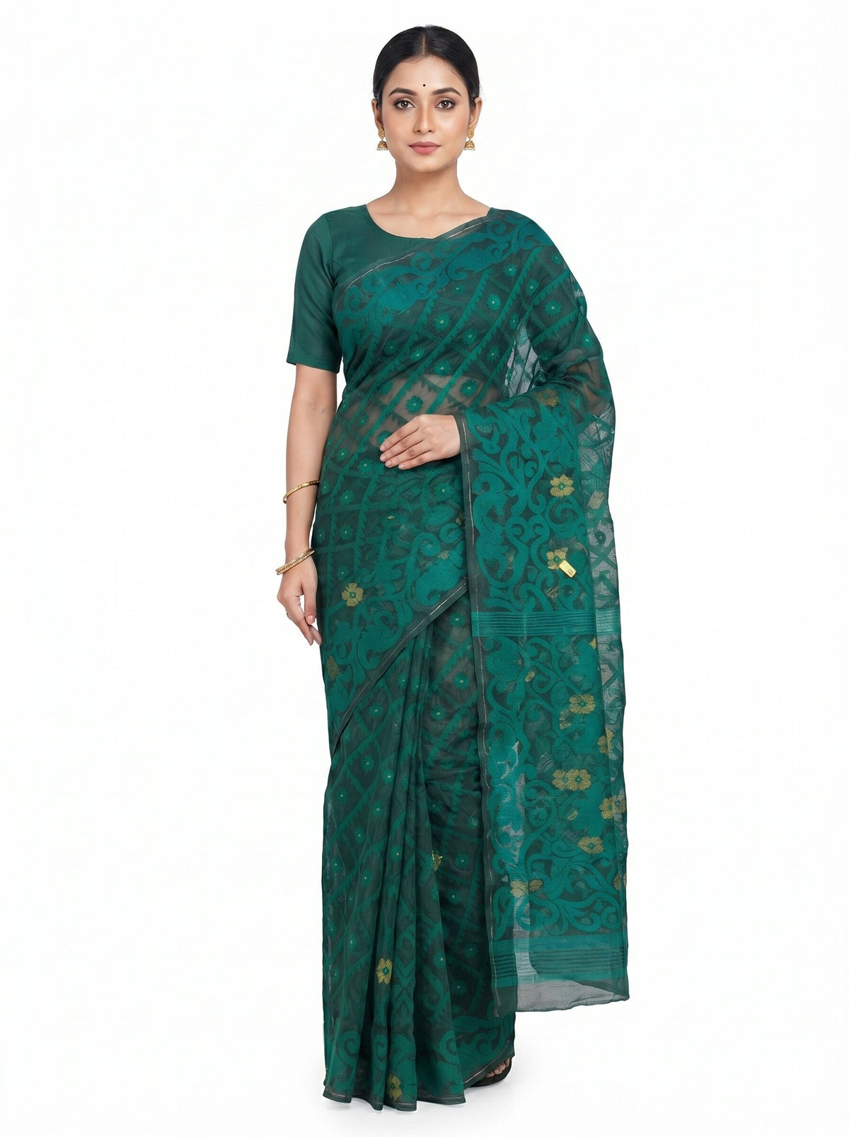 Pradip Fabrics Applique Handloom Pure Cotton Saree