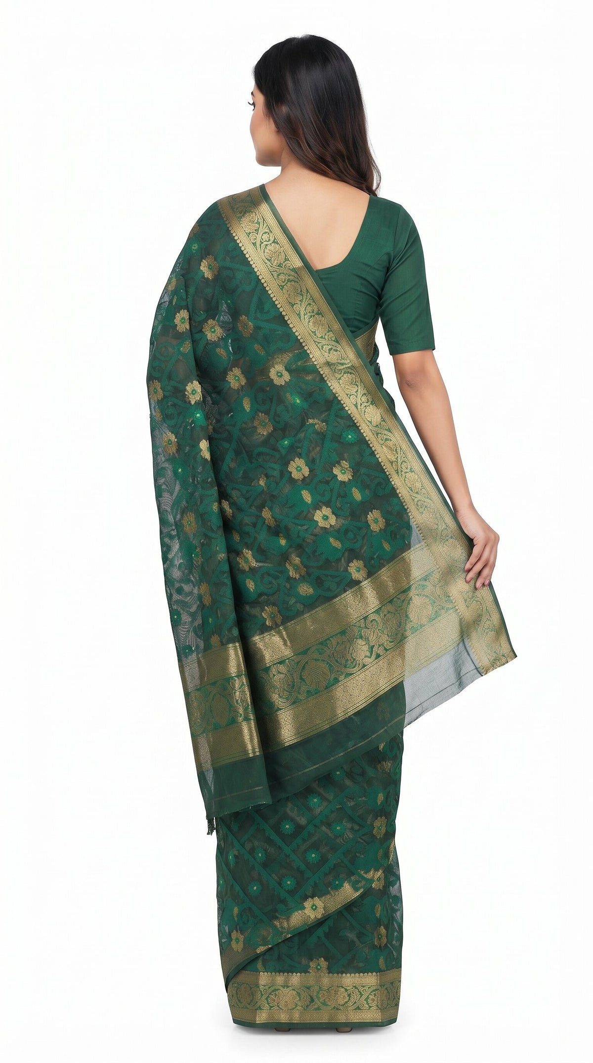 Pradip Fabrics Applique Handloom Pure Cotton Saree