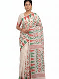 Pradip Fabrics Women's Floral Print Cotton Blend Tant Saree