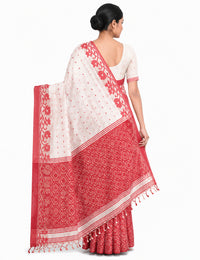 Pradip Fabrics Applique Handloom Cotton Silk Saree
