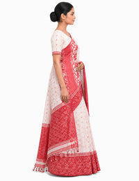 Pradip Fabrics Applique Handloom Cotton Silk Saree