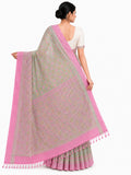 Pradip Fabrics Applique Handloom Cotton Silk Saree