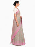 Pradip Fabrics Applique Handloom Cotton Silk Saree