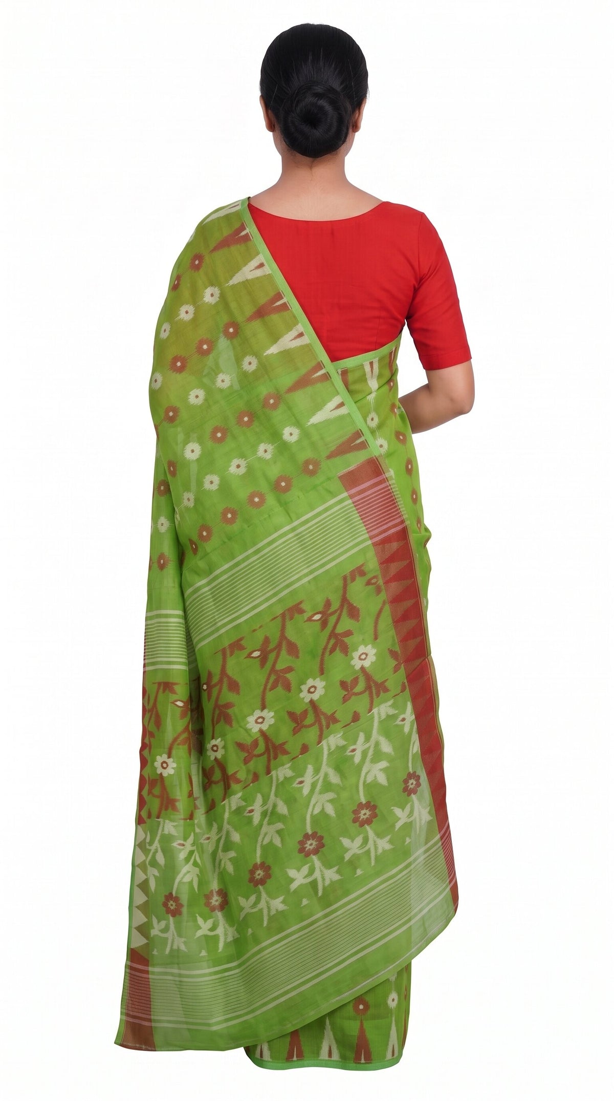 Pradip Fabrics Women's Floral Print Cotton Blend Tant Saree