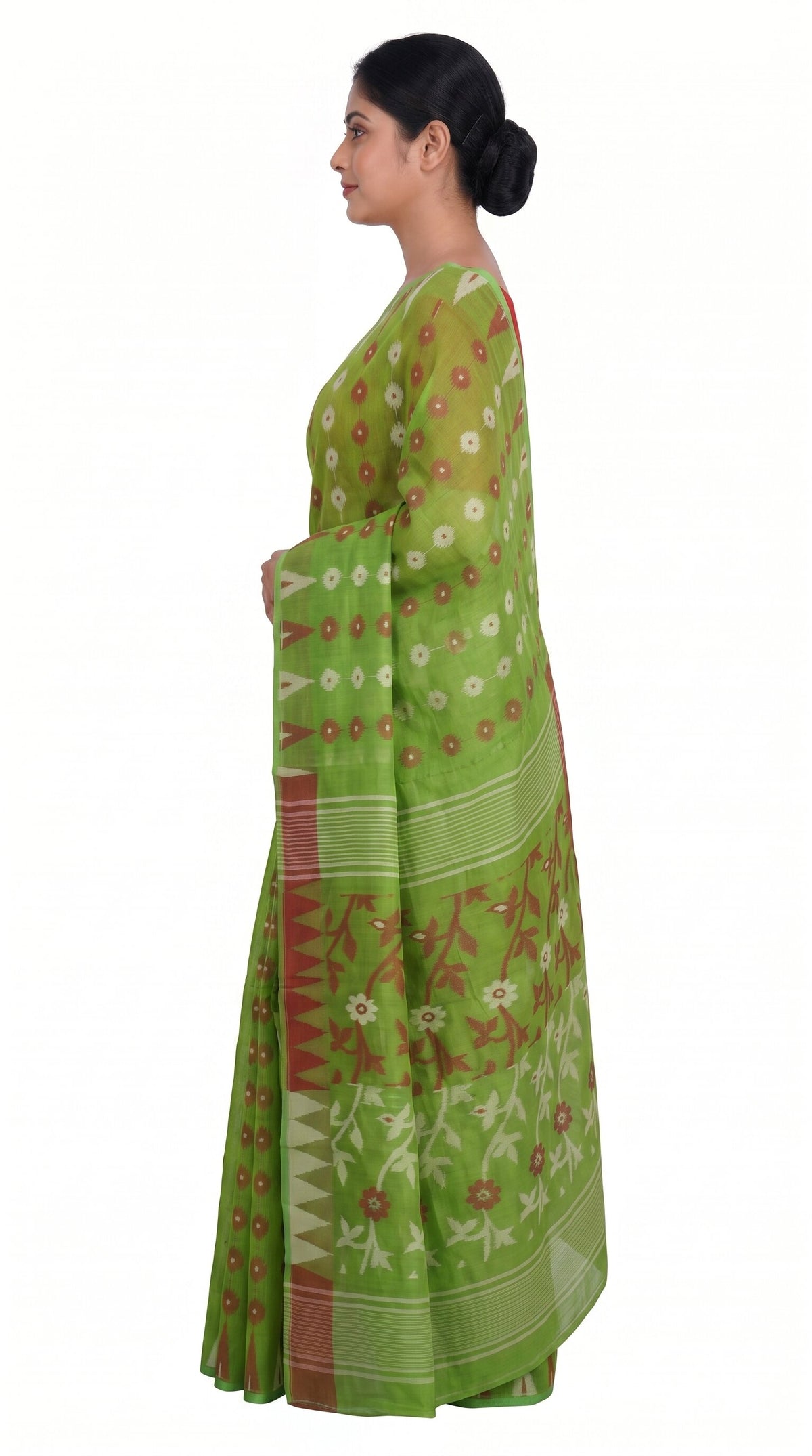 Pradip Fabrics Women's Floral Print Cotton Blend Tant Saree