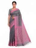 Pradip Fabrics Applique Handloom Cotton Silk Saree