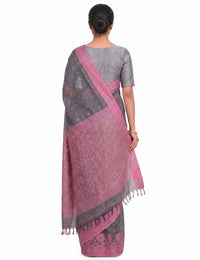 Pradip Fabrics Applique Handloom Cotton Silk Saree