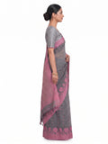Pradip Fabrics Applique Handloom Cotton Silk Saree
