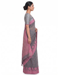 Pradip Fabrics Applique Handloom Cotton Silk Saree