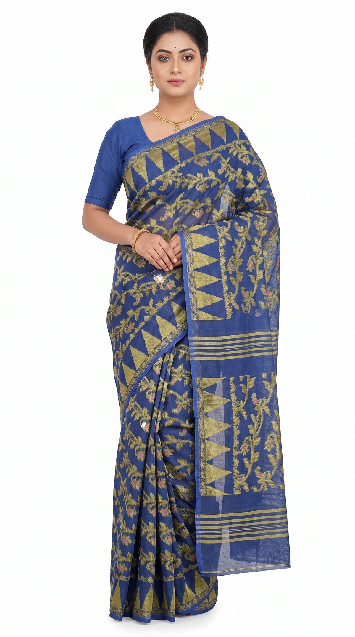 Pradip Fabrics Women's Floral Print Cotton Blend Tant Saree