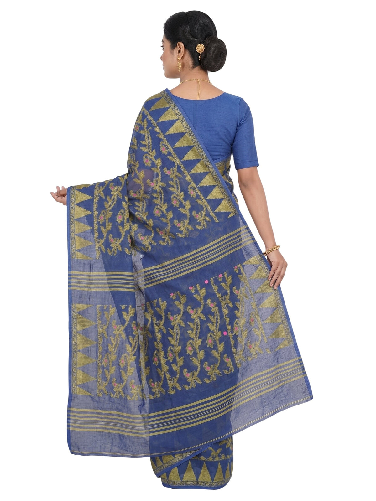 Pradip Fabrics Women's Floral Print Cotton Blend Tant Saree