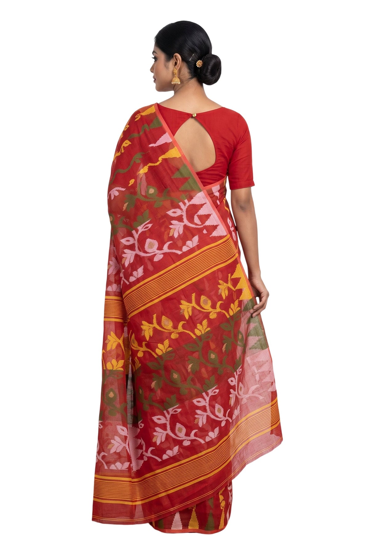 Pradip Fabrics Women's Floral Print Cotton Blend Tant Saree