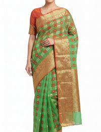 Pradip Fabrics Ethnic Women's Sat Khela Allover Tant Silk Saree 