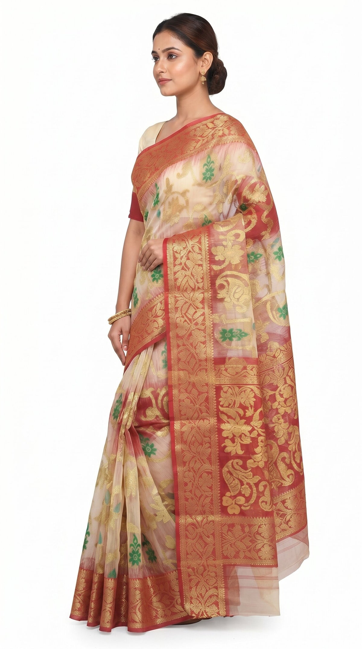 Pradip Fabrics Ethnic Women's Tant Silk Saree
