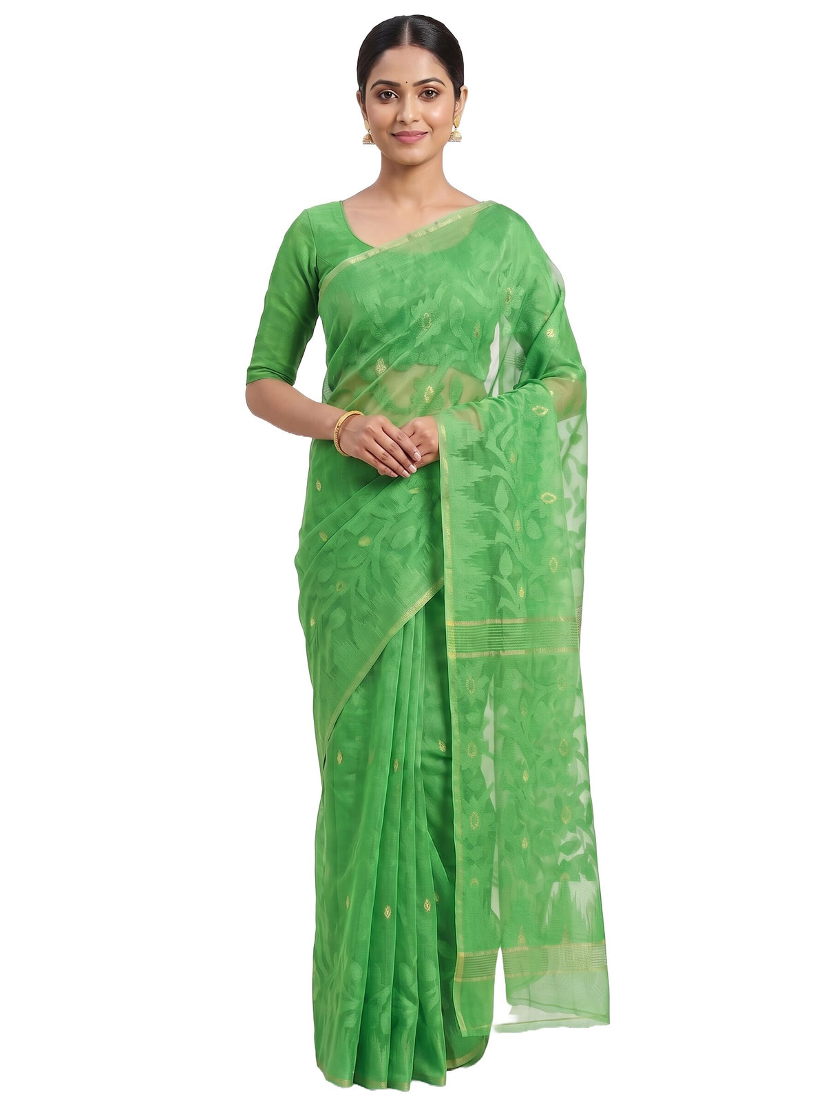 Pradip Fabrics Ethnic Women's Tant Jamdani Saree