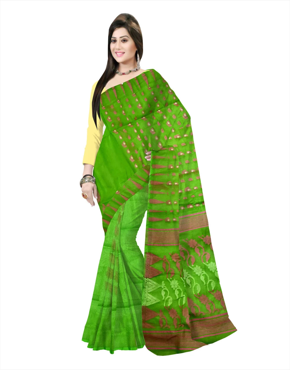 Pradip Fabrics Women's Floral Print Cotton Blend Tant Saree