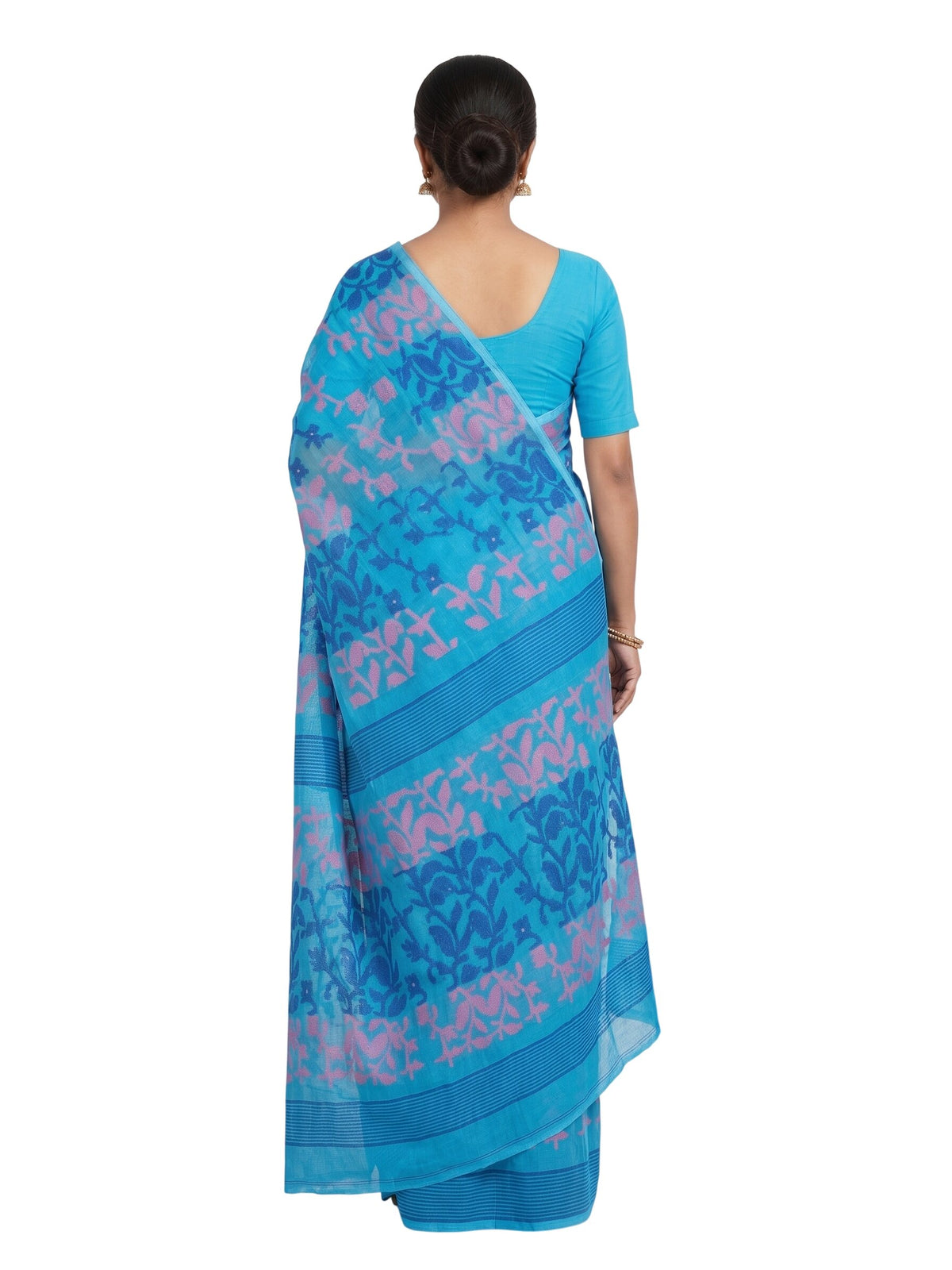 Pradip Fabrics Women's Floral Print Cotton Blend Tant Saree