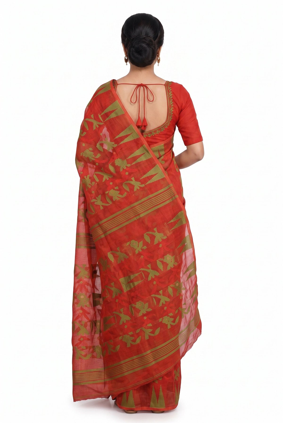Pradip Fabrics Women's Floral Print Cotton Blend Tant Saree