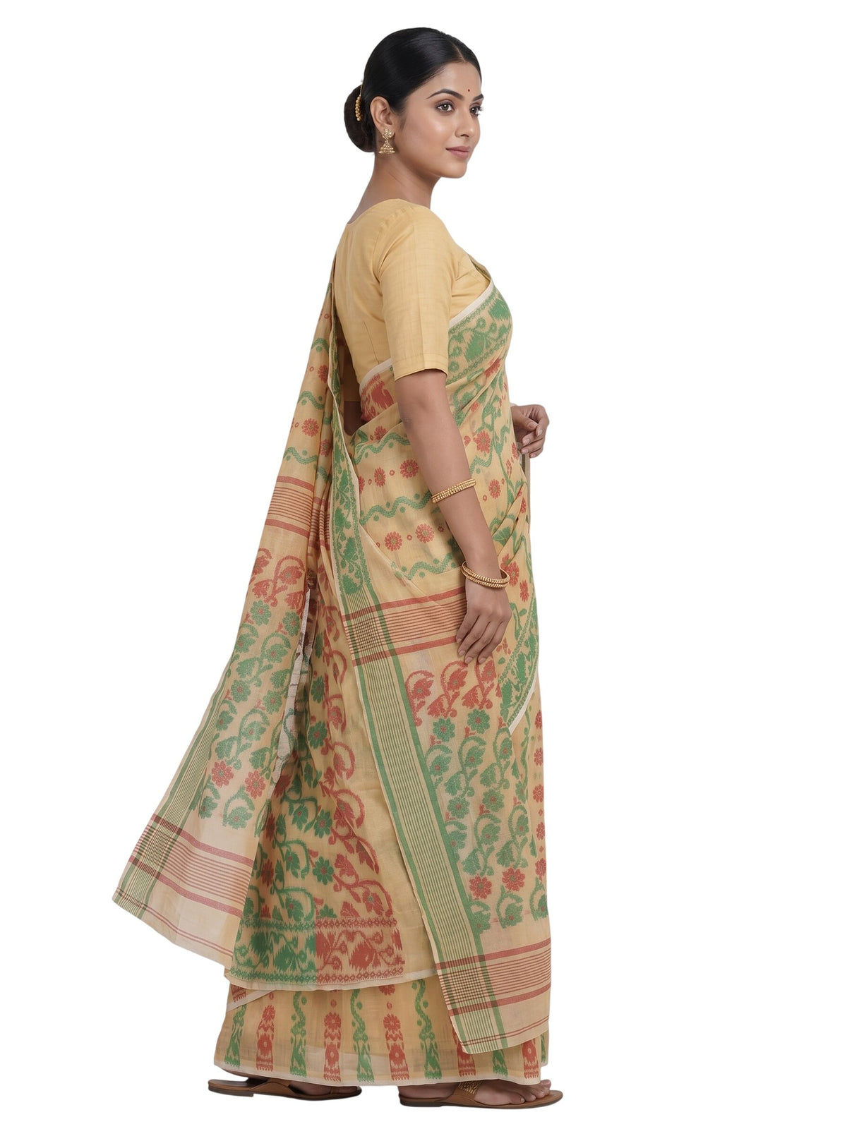 Pradip Fabrics Women's Floral Print Cotton Blend Tant Saree
