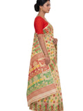 Pradip Fabrics Women's Traditional Handloom Jamdani Tant Saree