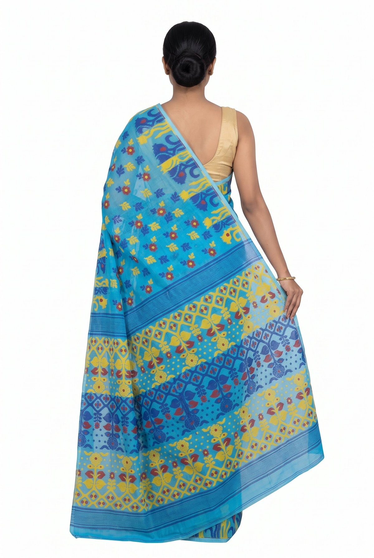 Pradip Fabrics Women's Traditional Handloom Jamdani Tant Saree