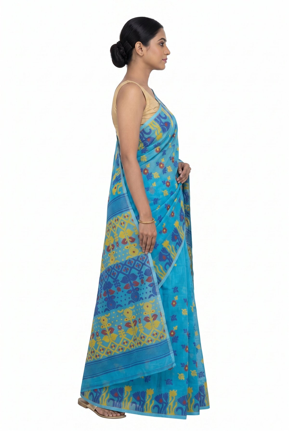 Pradip Fabrics Women's Traditional Handloom Jamdani Tant Saree