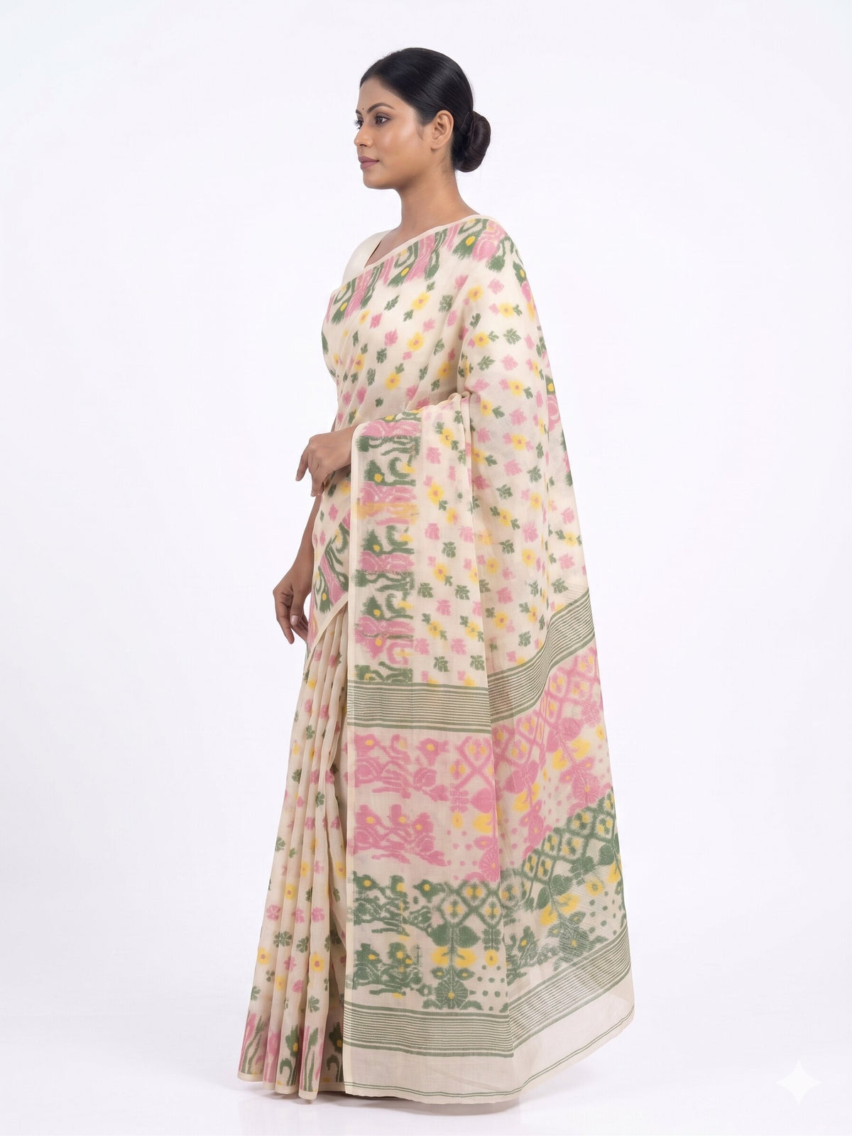 Pradip Fabrics Women's Traditional Handloom Jamdani Tant Saree