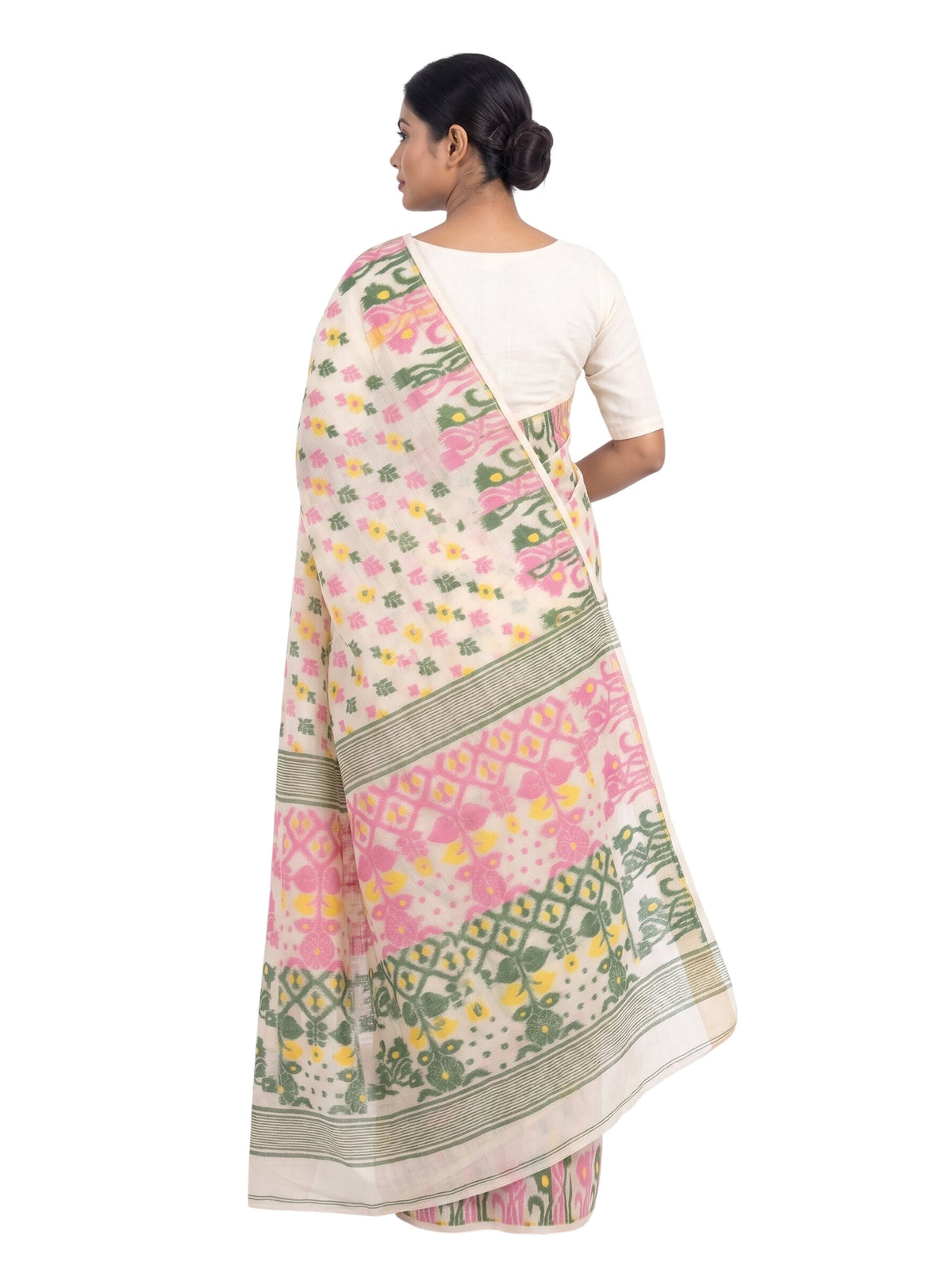 Pradip Fabrics Women's Traditional Handloom Jamdani Tant Saree