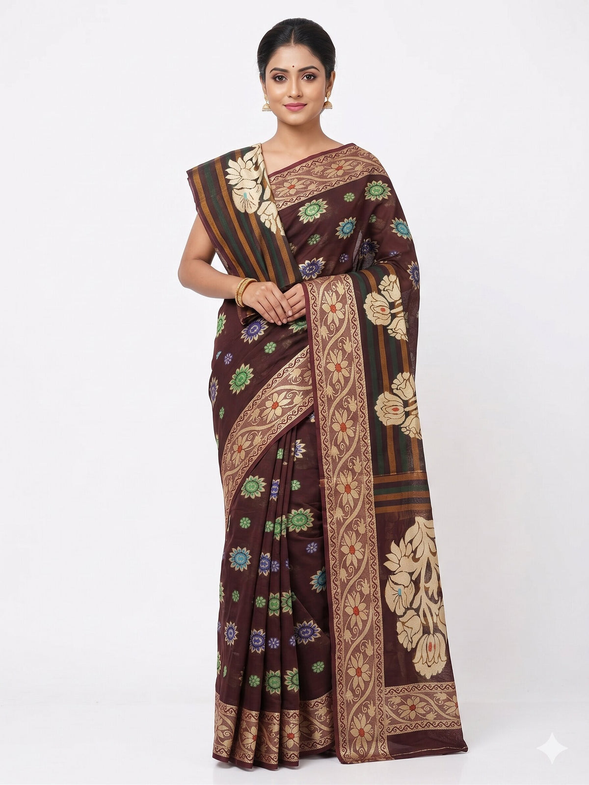 Pradip Fabrics Ethnic Women's Tant Silk Saree