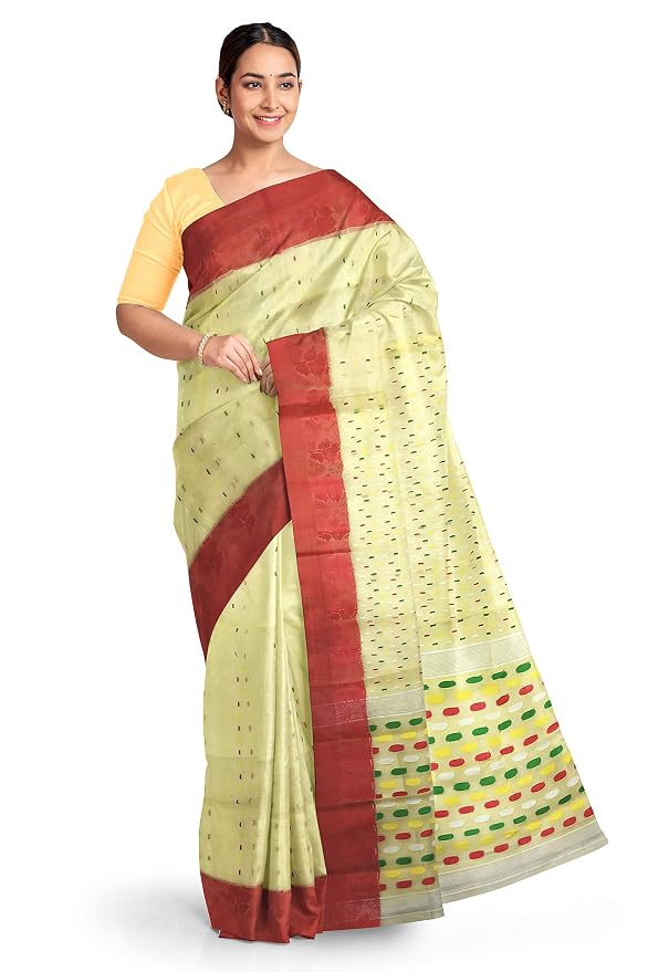 Pradip Fabrics Ethnic Women's Tant Jamdani Saree