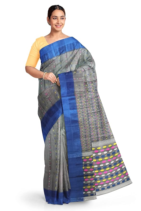Pradip Fabrics Ethnic Women's Tant Jamdani Saree